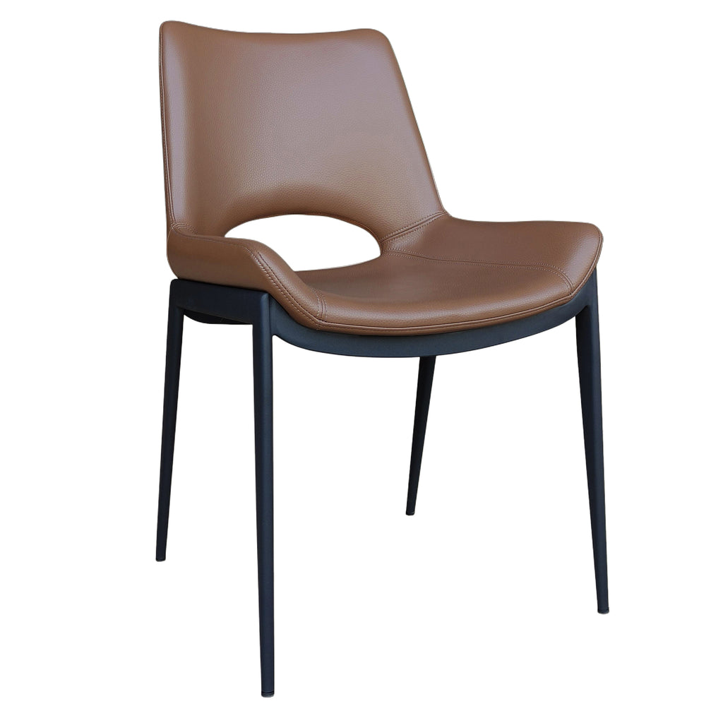 Icona Dining/Lounge Chair (Saddle and Black) (Set of 6)