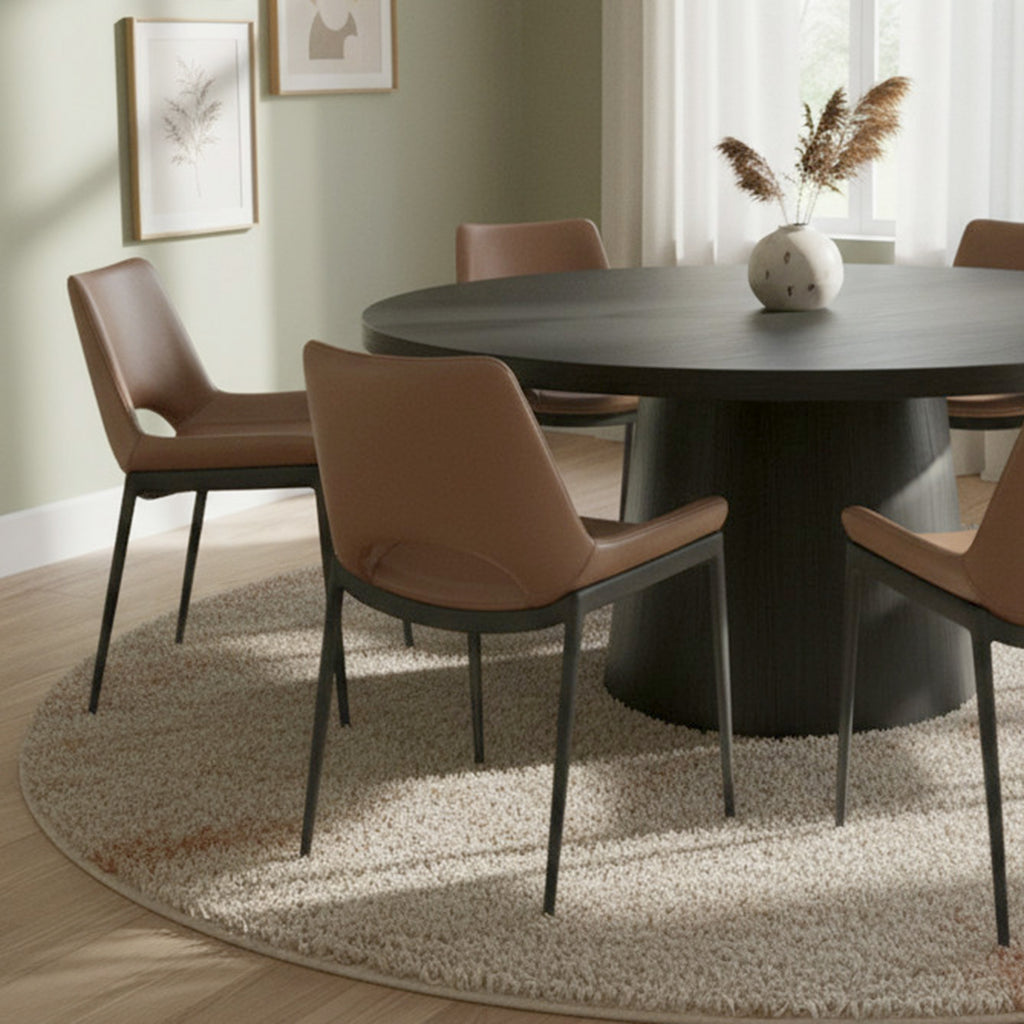 Icona Dining/Lounge Chair (Saddle and Black) (Set of 6)