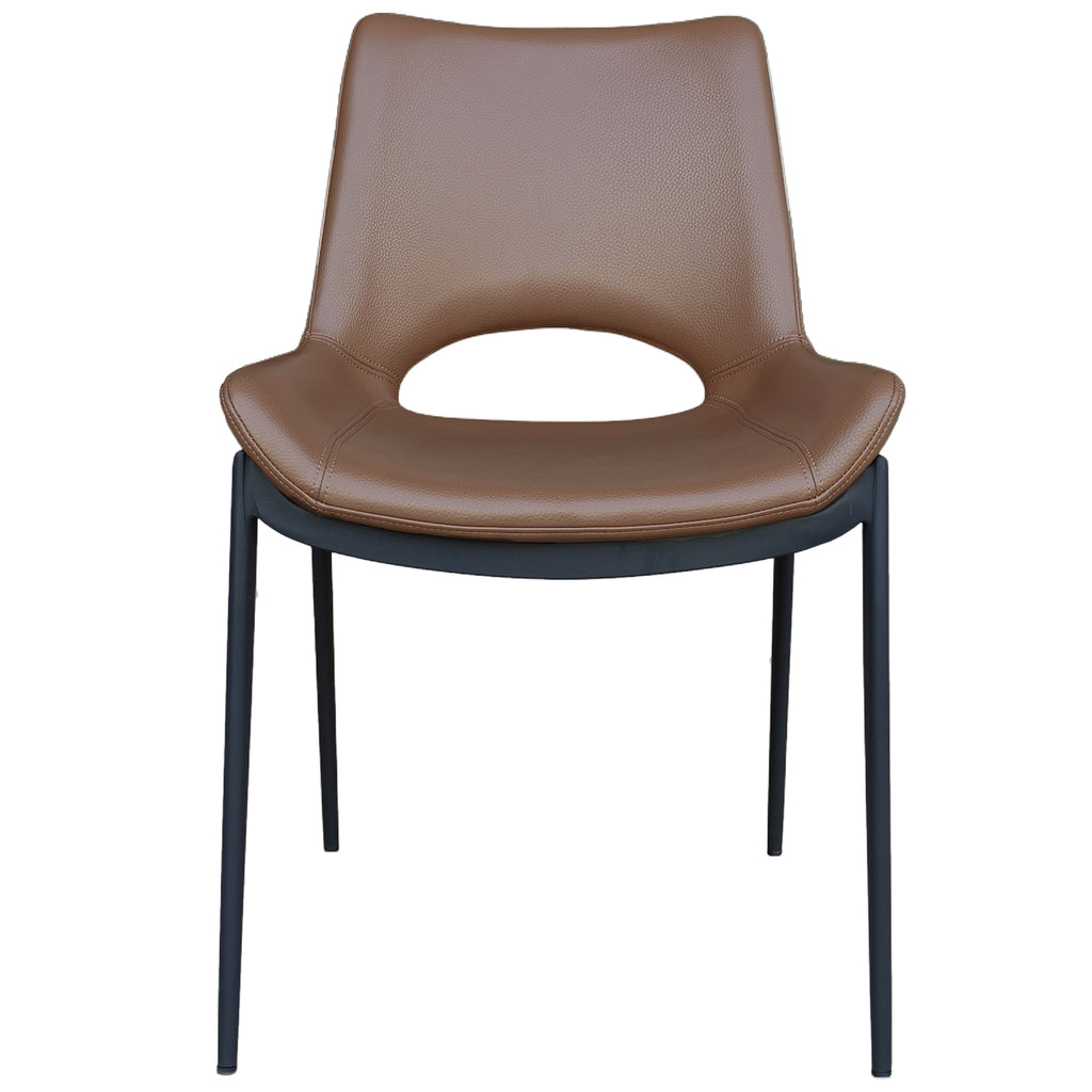 Icona Dining/Lounge Chair (Saddle and Black) (Set of 6)