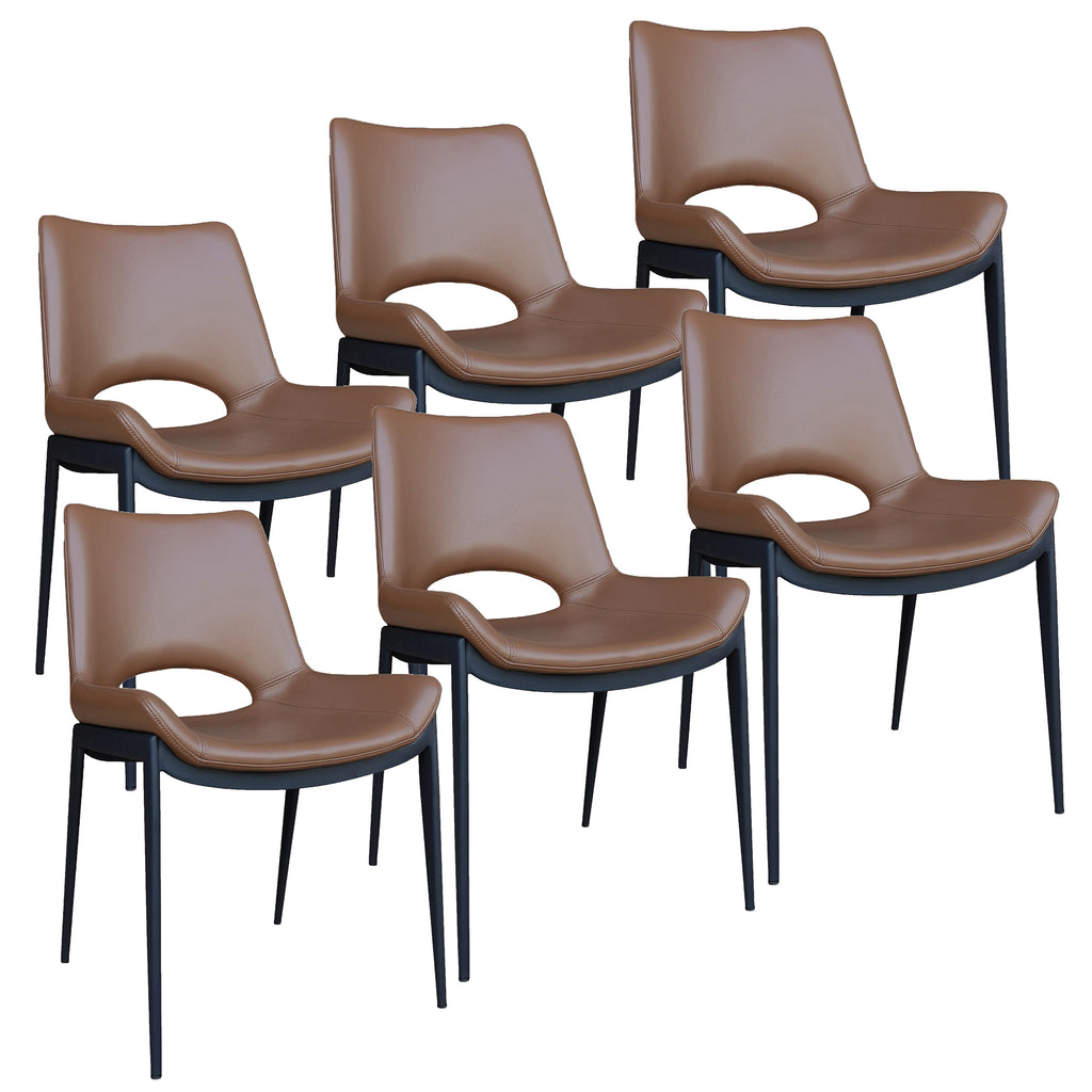 Icona Dining/Lounge Chair (Saddle and Black) (Set of 6)