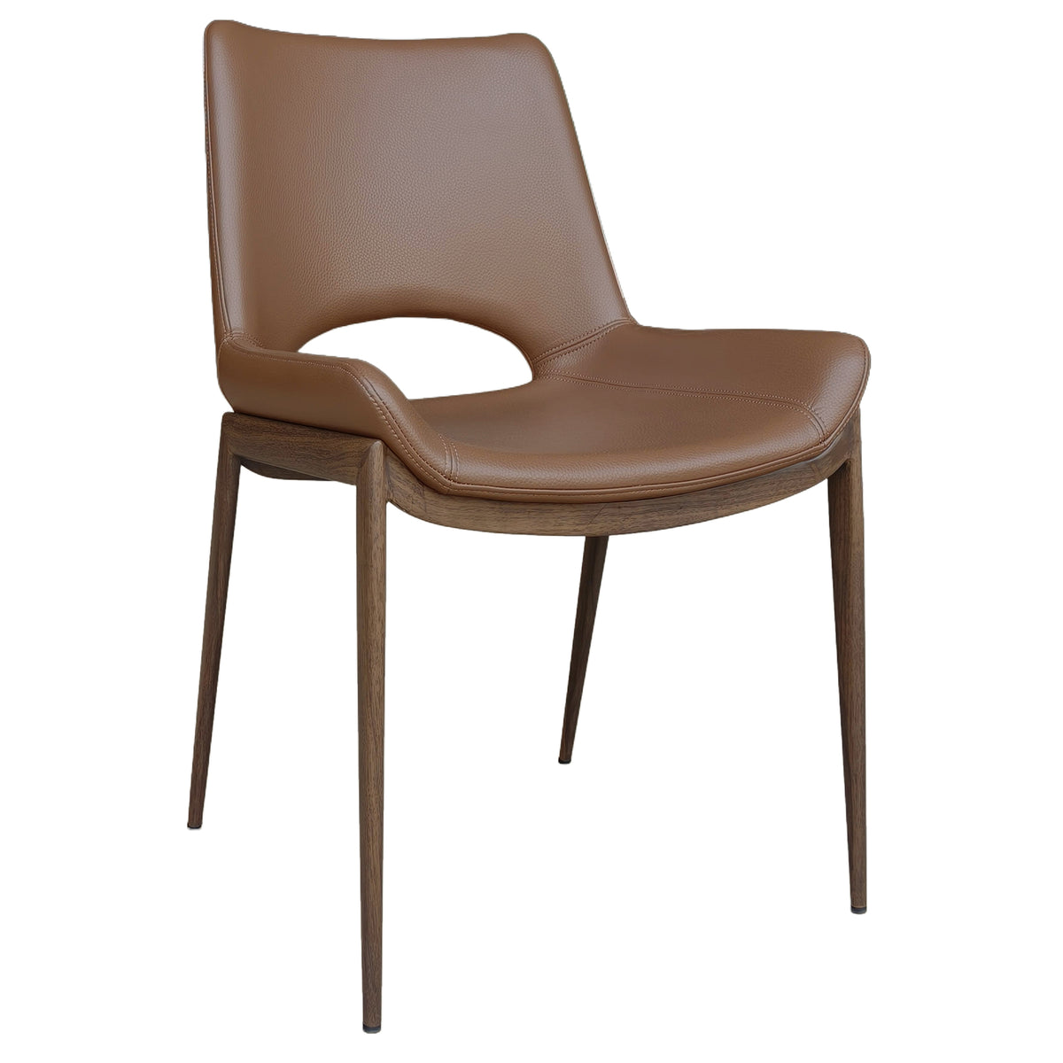 Icona Dining/Lounge Chair (Saddle and Walnut) (Set of 6)