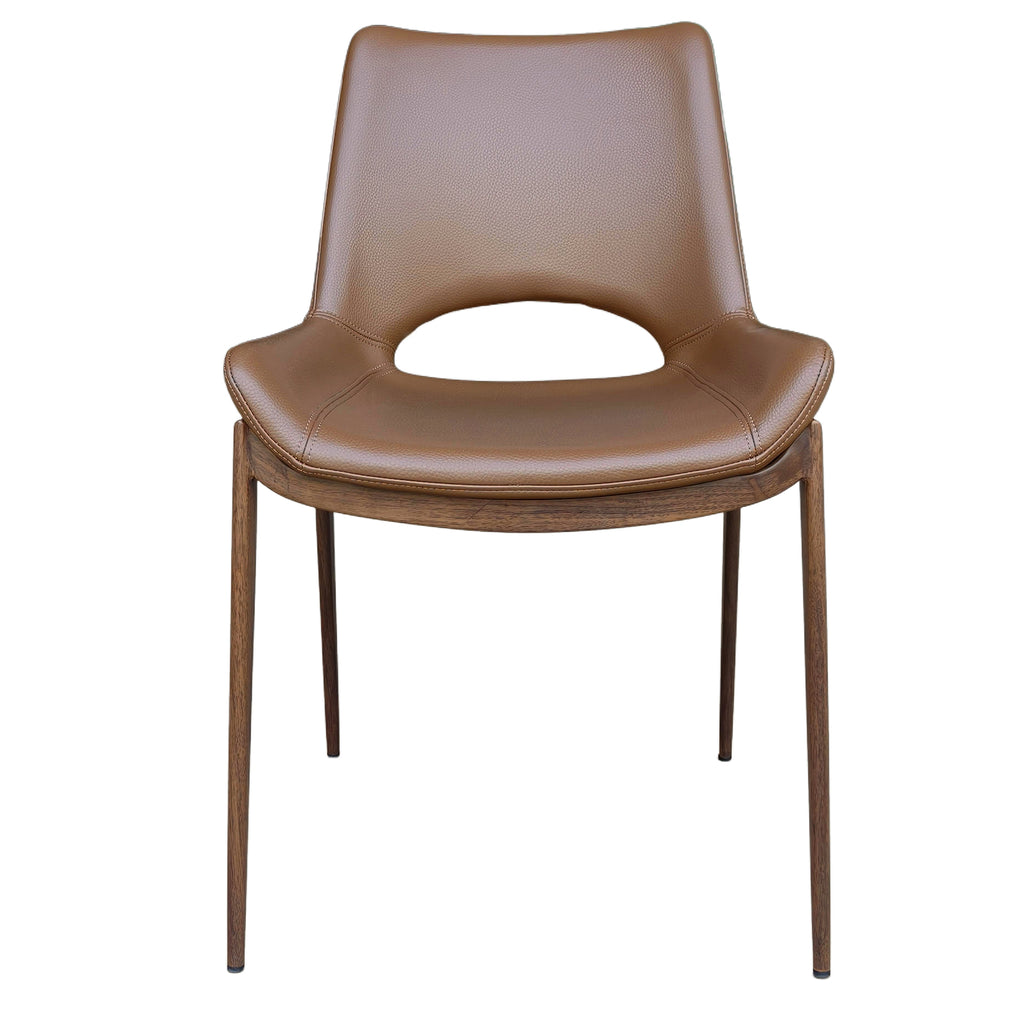 Icona Dining/Lounge Chair (Saddle and Walnut) (Set of 6)