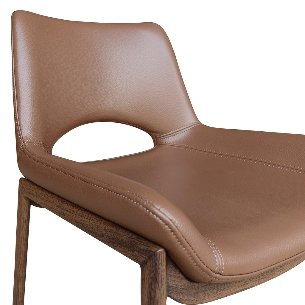 Icona Dining/Lounge Chair (Saddle and Walnut) (Set of 6)