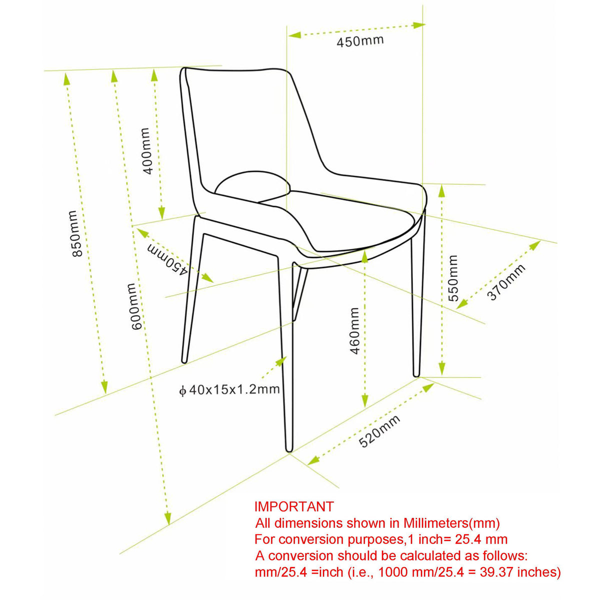 Icona Dining/Lounge Chair (Saddle and Walnut) (Set of 6)