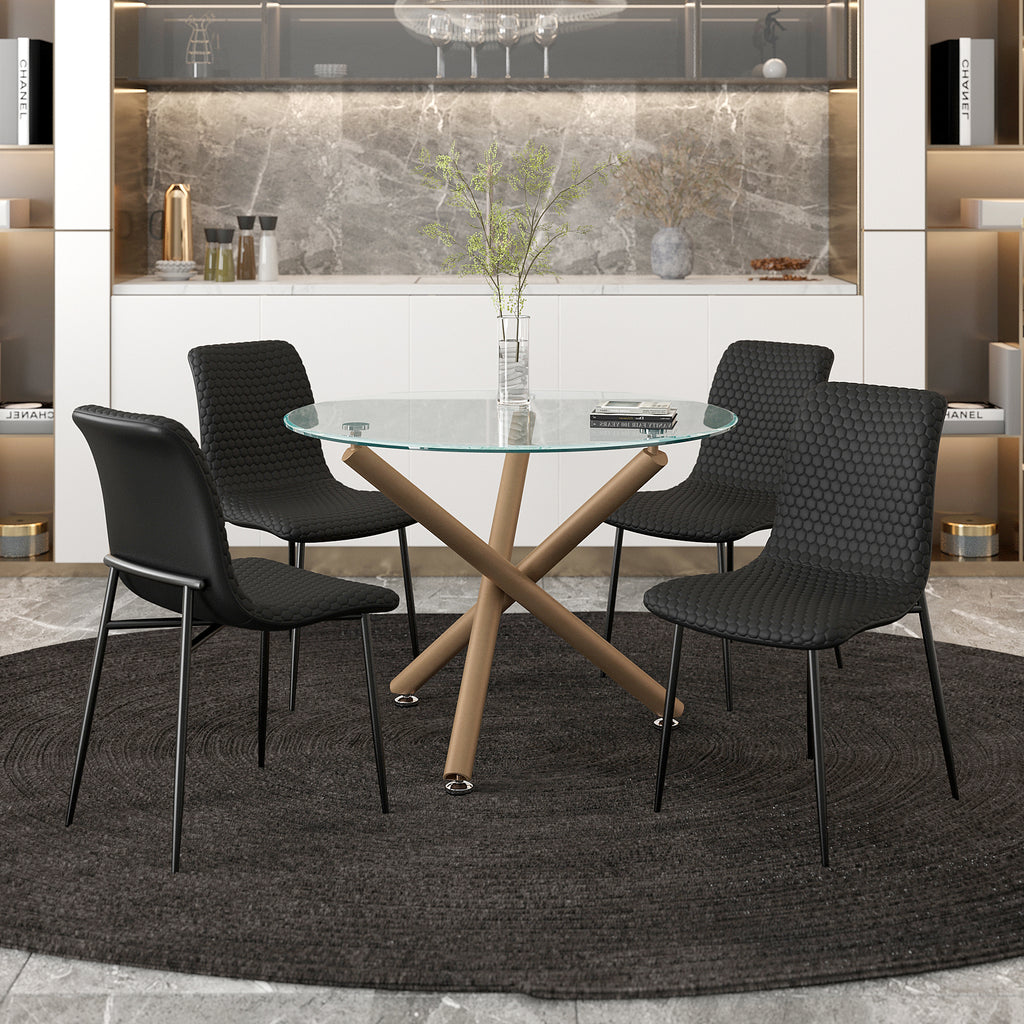 Brixx Dining/Lounge Chair (Black and Black) (Set of 2)