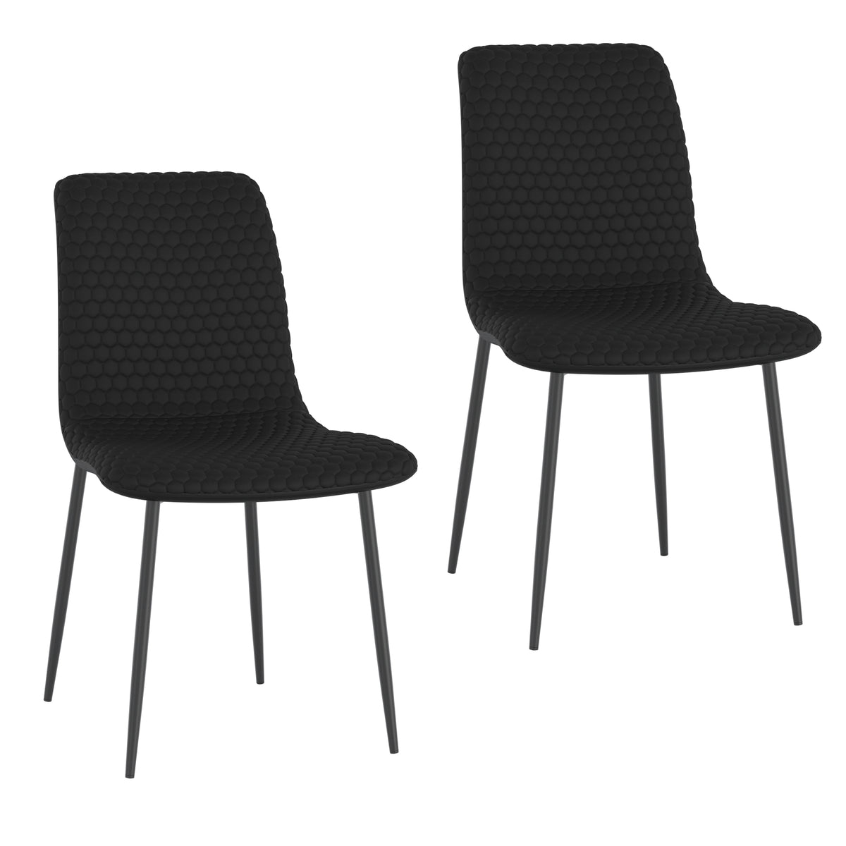 Brixx Dining/Lounge Chair (Black and Black) (Set of 2)