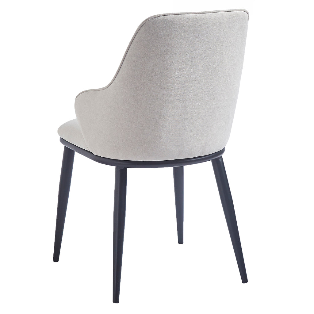 Kash Dining/Lounge Chair (Beige Fabric and Black) (Set of 2)