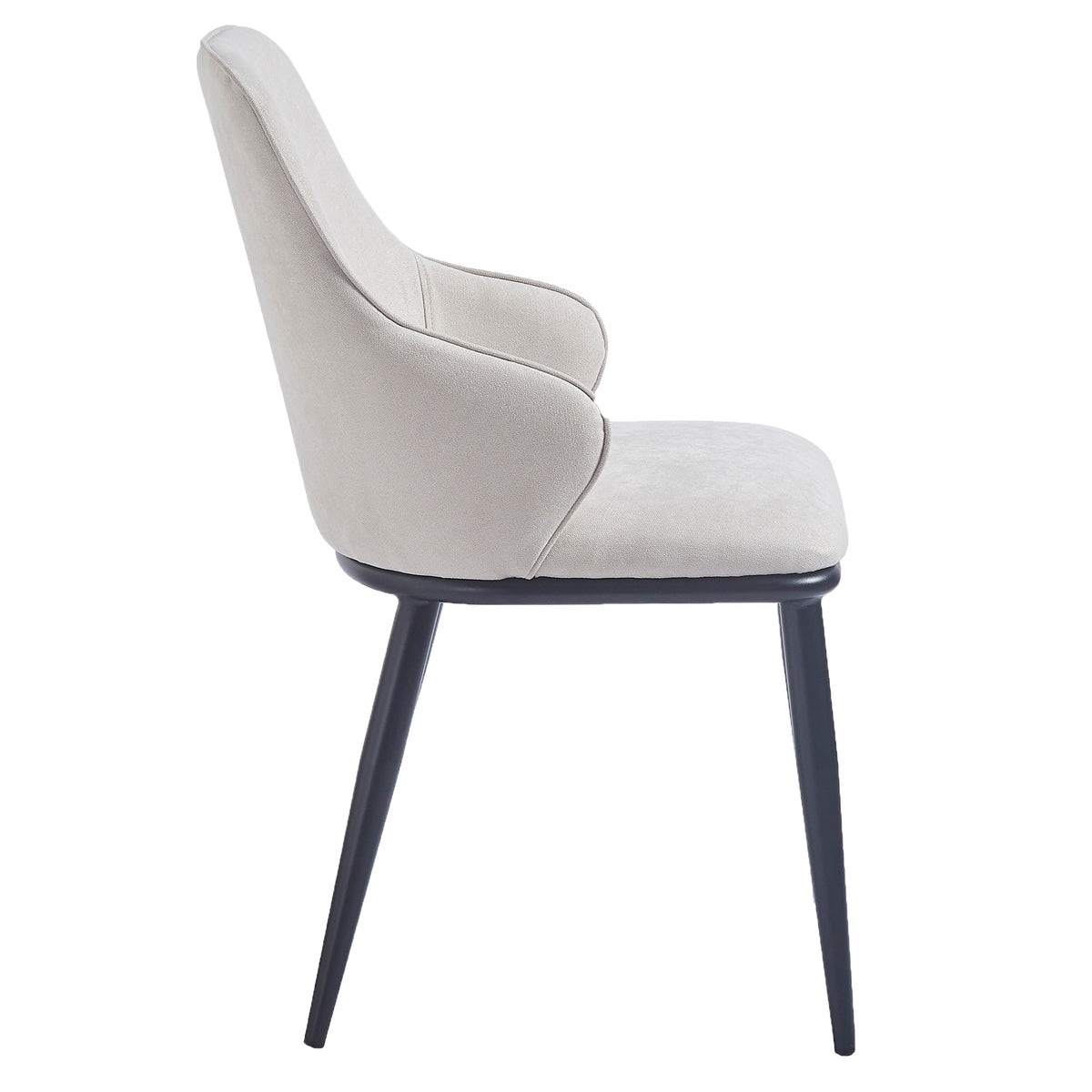 Kash Dining/Lounge Chair (Beige Fabric and Black) (Set of 2)