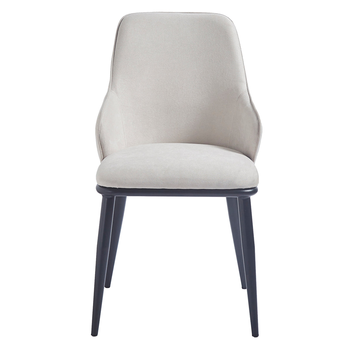 Kash Dining/Lounge Chair (Beige Fabric and Black) (Set of 2)