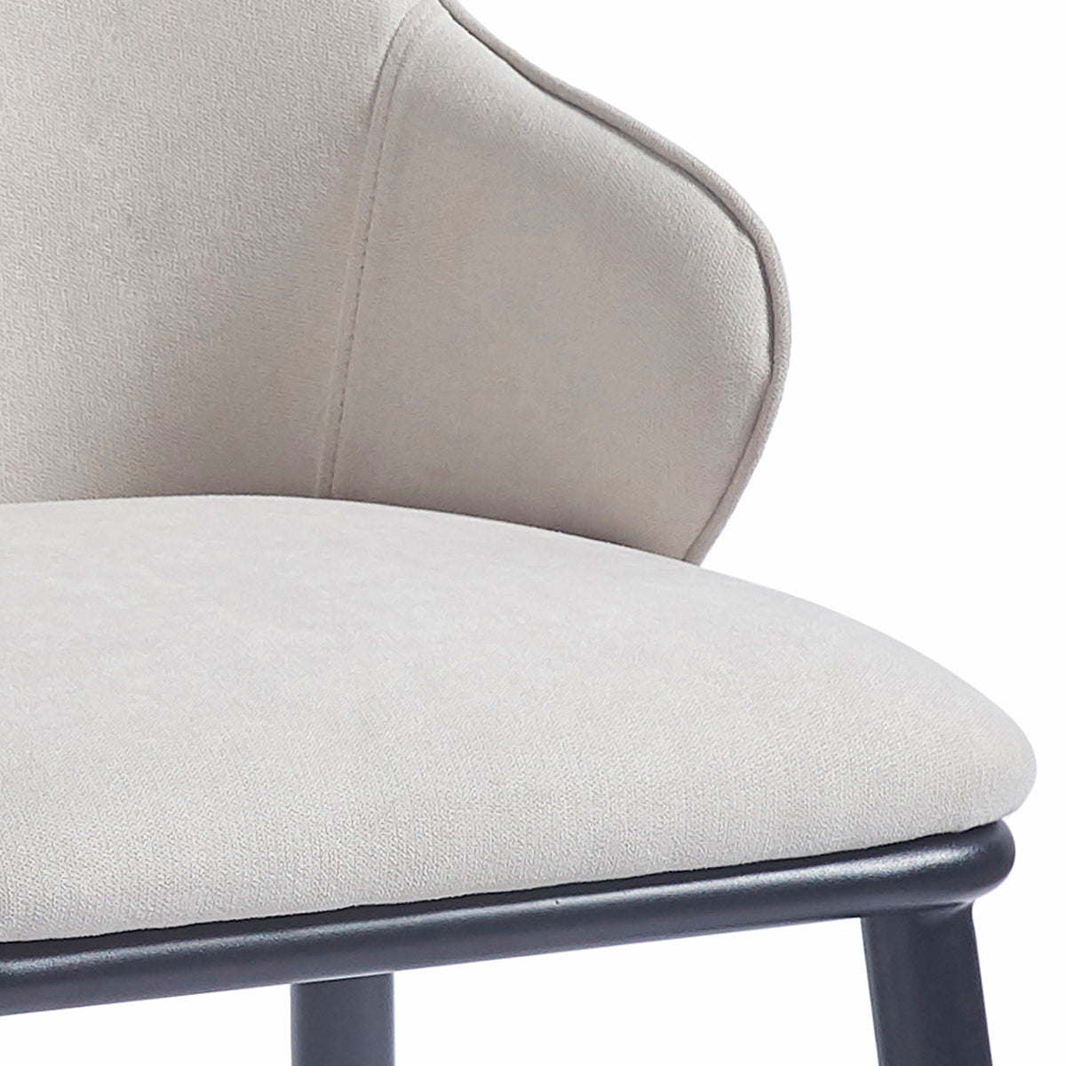 Kash Dining/Lounge Chair (Beige Fabric and Black) (Set of 2)