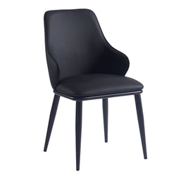 Kash Dining/Lounge Chair (Black PU and Black) (Set of 2)