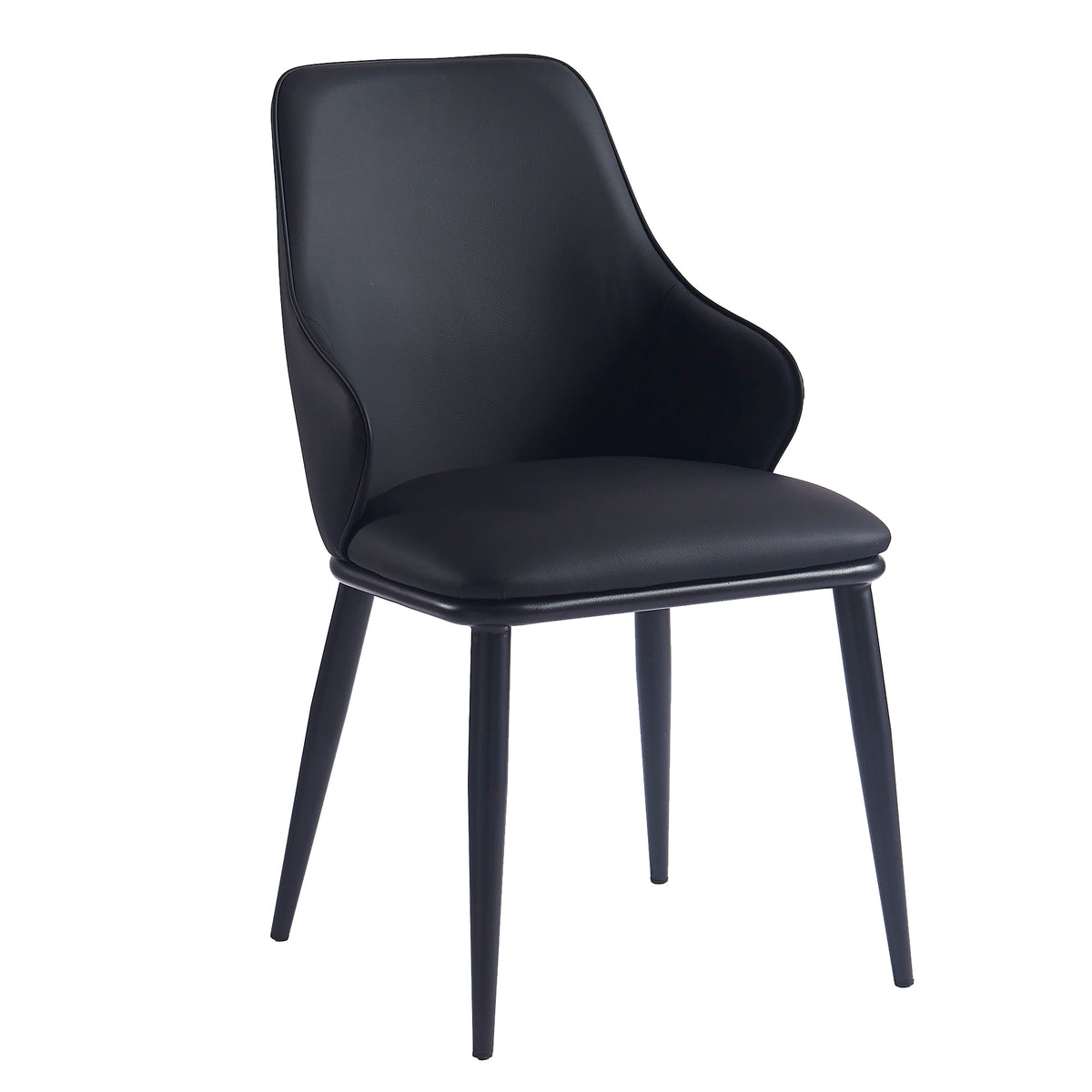 Kash Dining/Lounge Chair (Black PU and Black) (Set of 2)