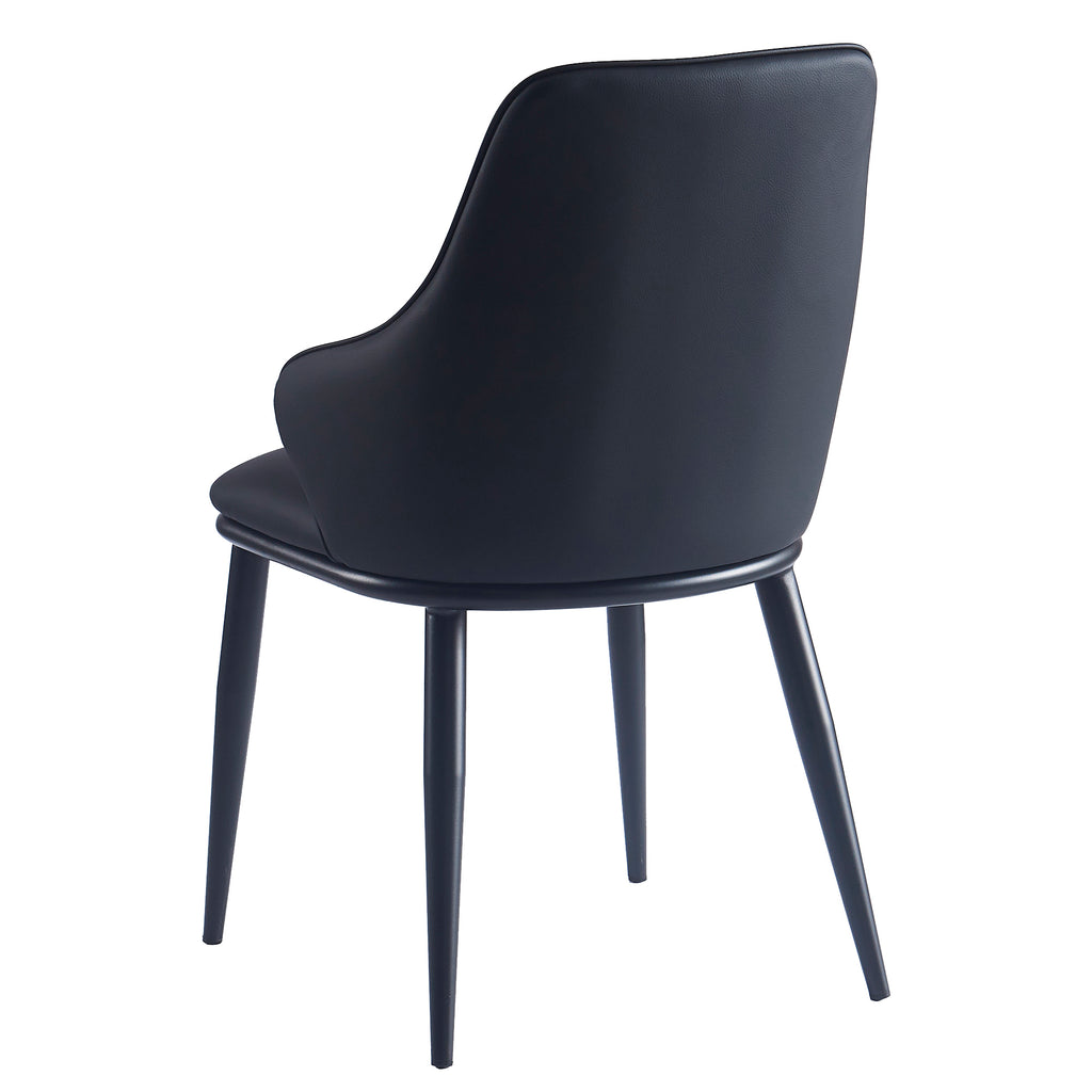 Kash Dining/Lounge Chair (Black PU and Black) (Set of 2)