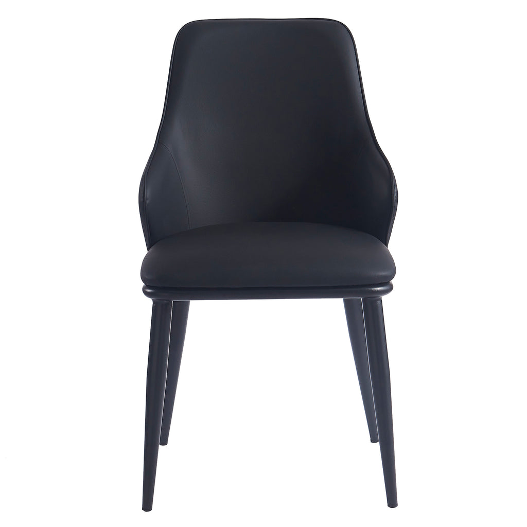 Kash Dining/Lounge Chair (Black PU and Black) (Set of 2)