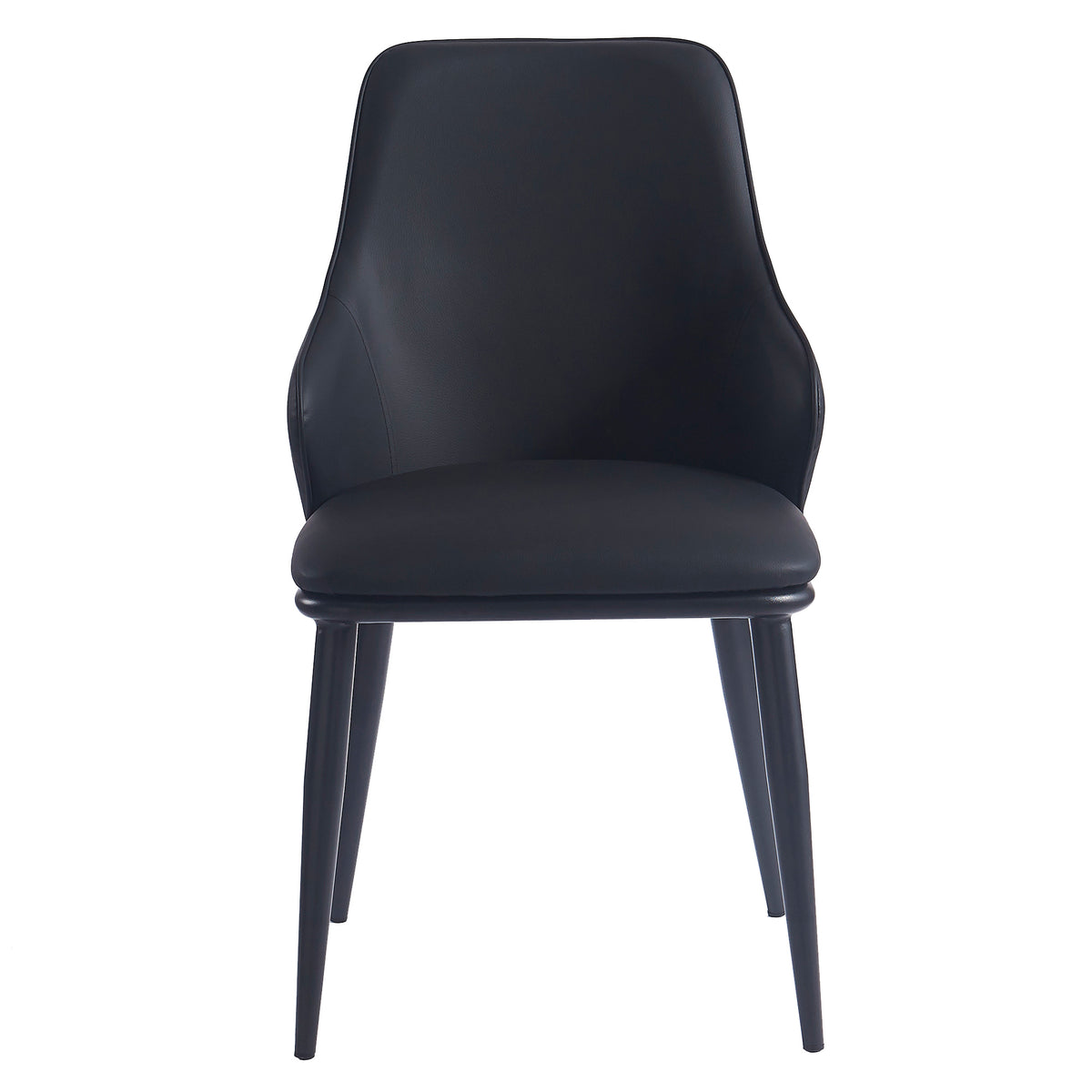Kash Dining/Lounge Chair (Black PU and Black) (Set of 2)