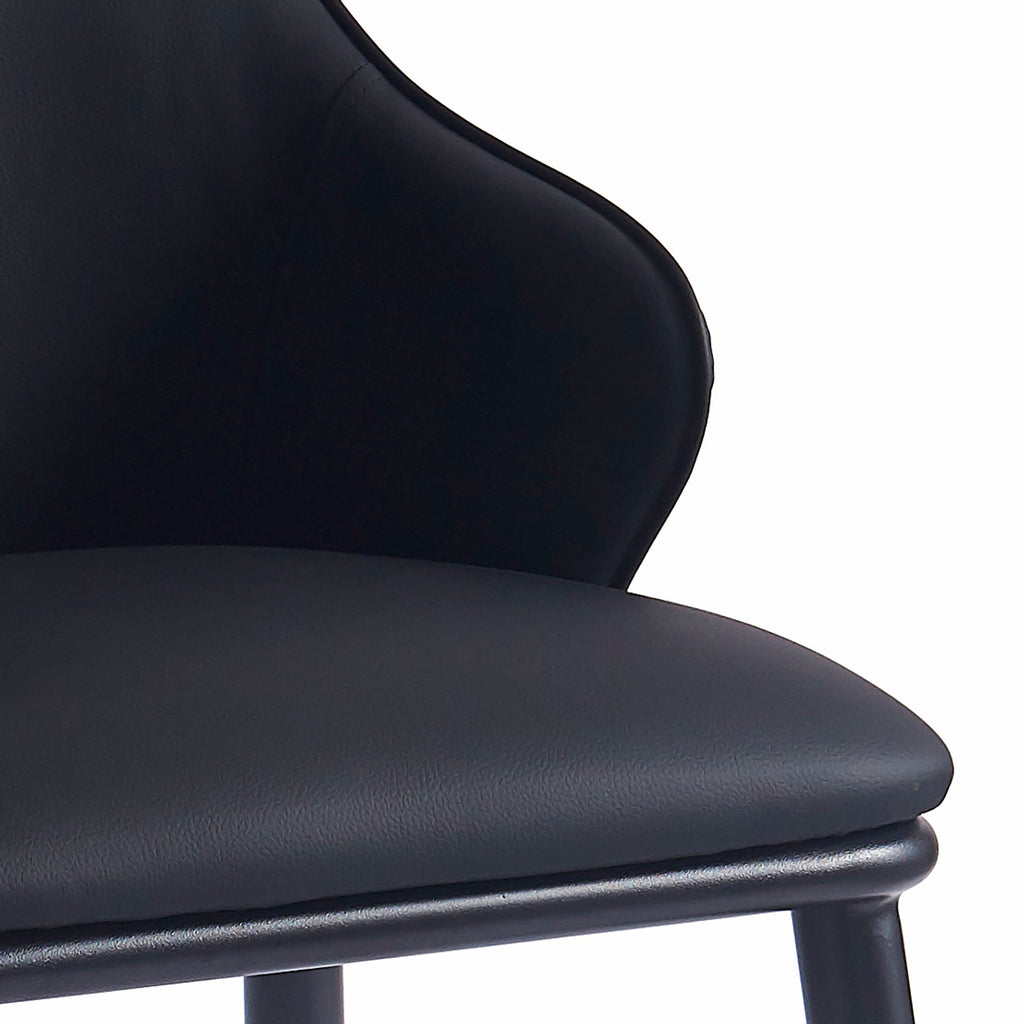 Kash Dining/Lounge Chair (Black PU and Black) (Set of 2)