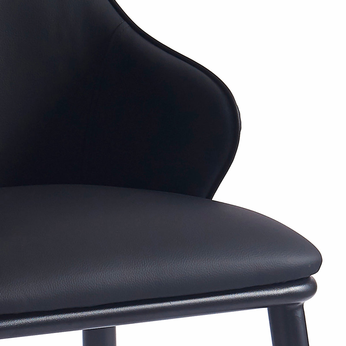 Kash Dining/Lounge Chair (Black PU and Black) (Set of 2)