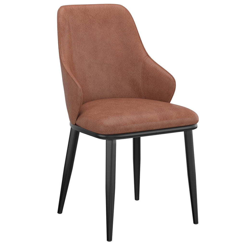 Kash Dining/Lounge Chair (Saddle PU and Black) (Set of 2)