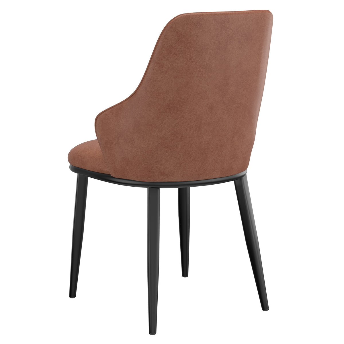 Kash Dining/Lounge Chair (Saddle PU and Black) (Set of 2)