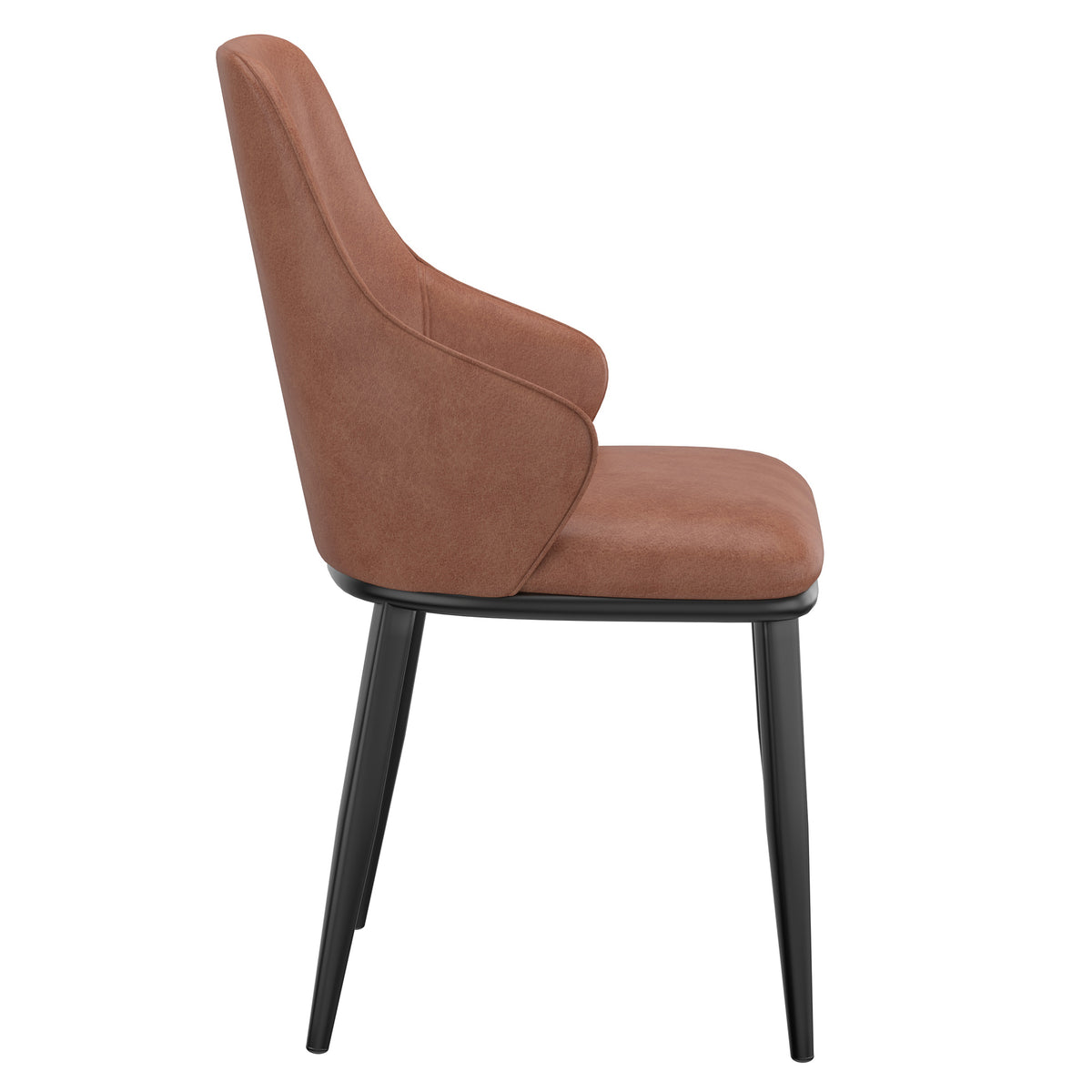 Kash Dining/Lounge Chair (Saddle PU and Black) (Set of 2)
