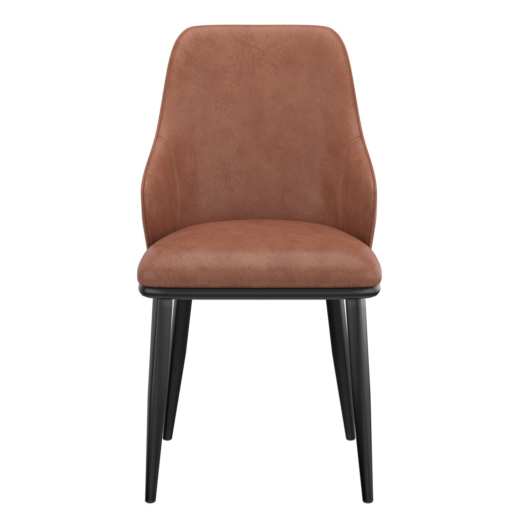 Kash Dining/Lounge Chair (Saddle PU and Black) (Set of 2)