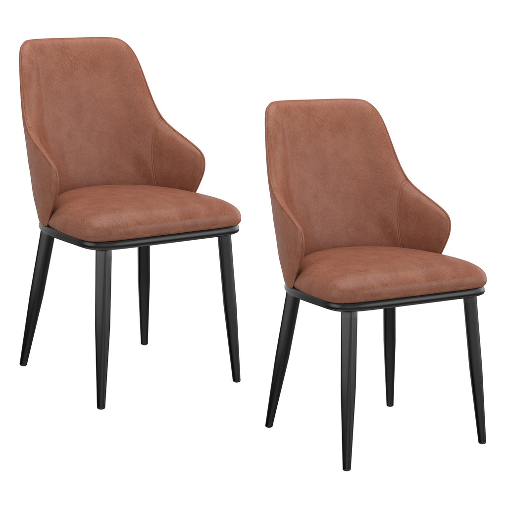 Kash Dining/Lounge Chair (Saddle PU and Black) (Set of 2)