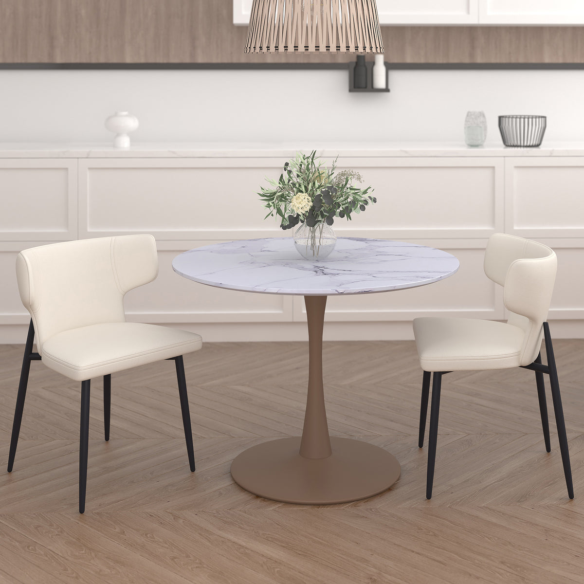 Olis Dining/Lounge Chair (Beige and Black) (Set of 2)