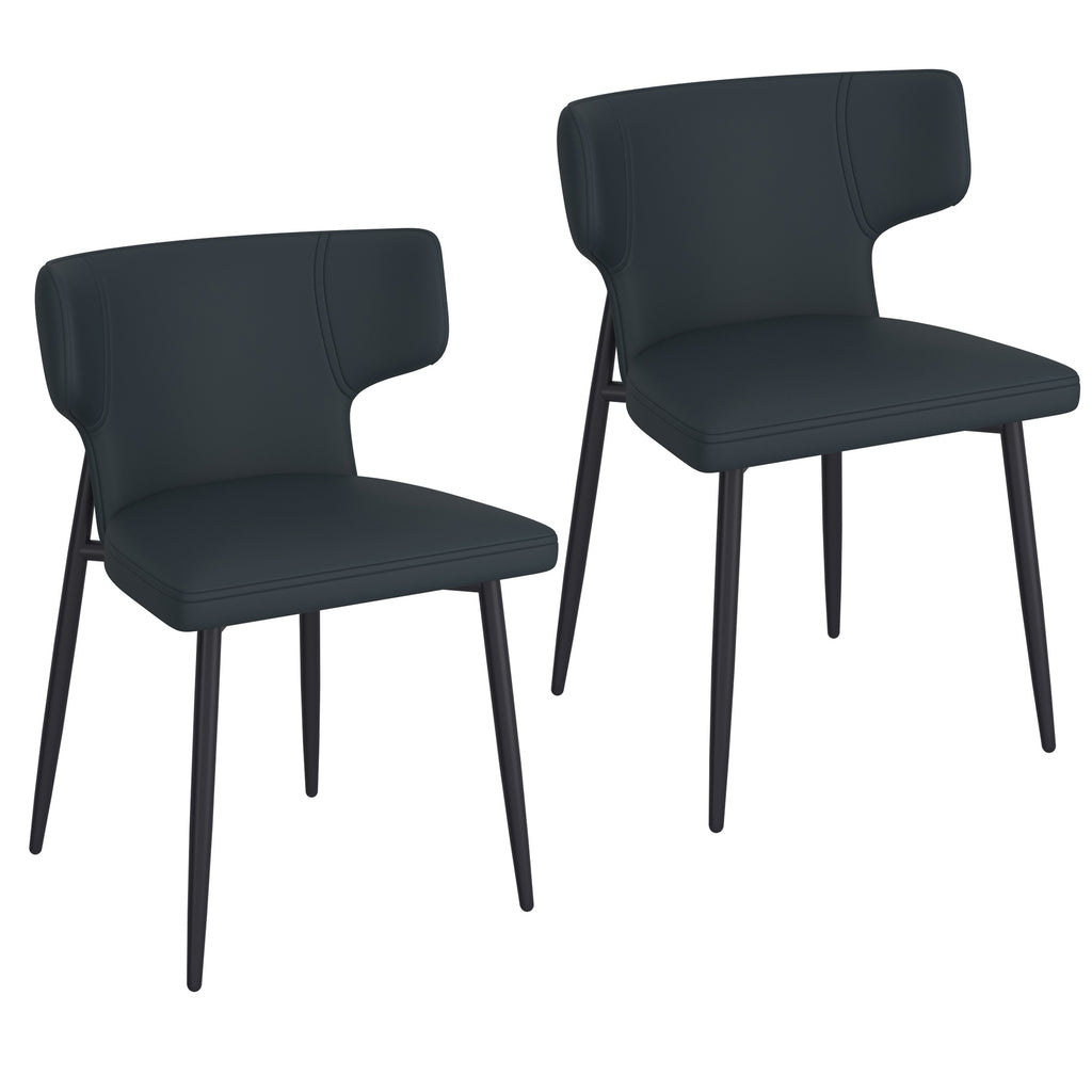 Olis Dining/Lounge Chair (Black and Black) (Set of 2)