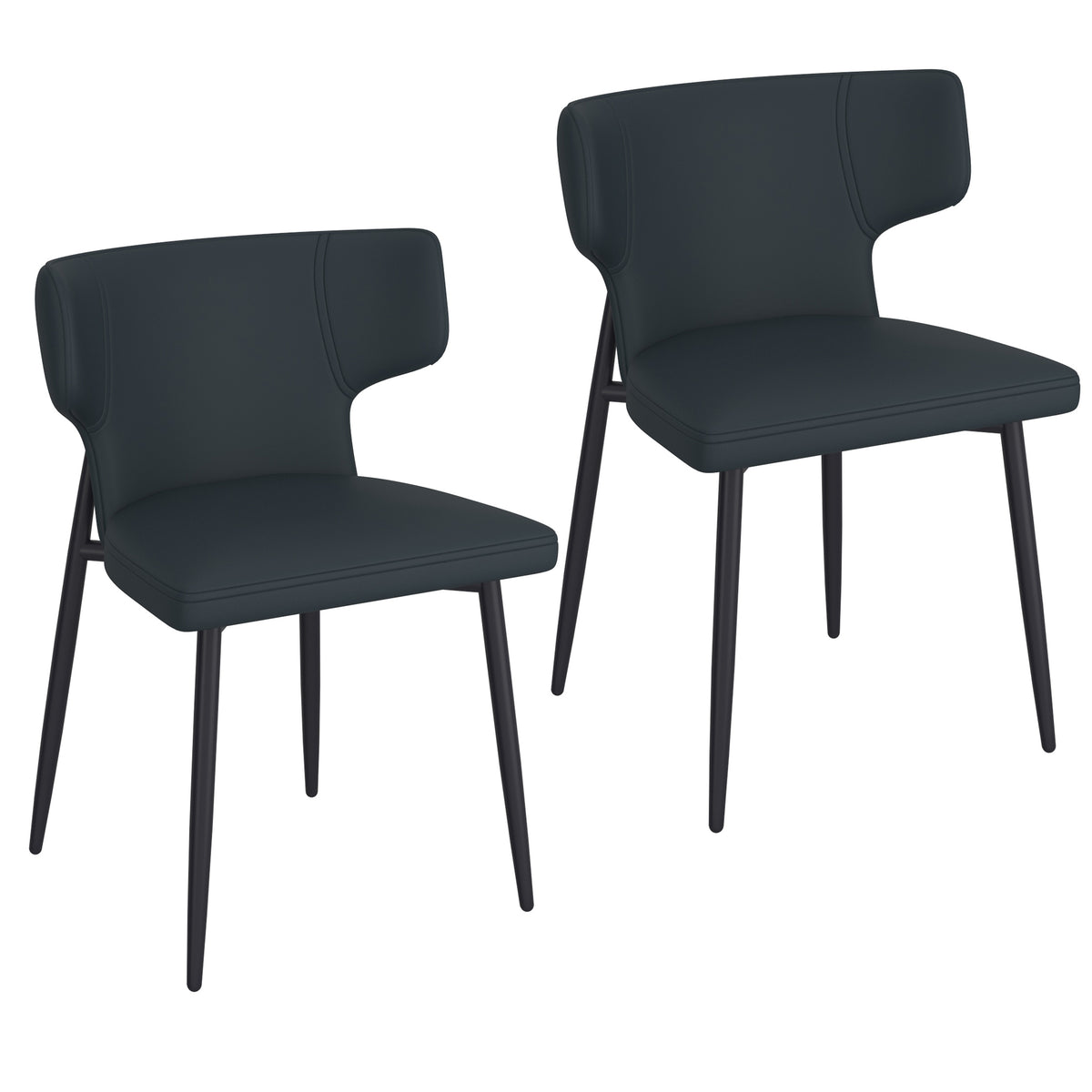 Olis Dining/Lounge Chair (Black and Black) (Set of 2)