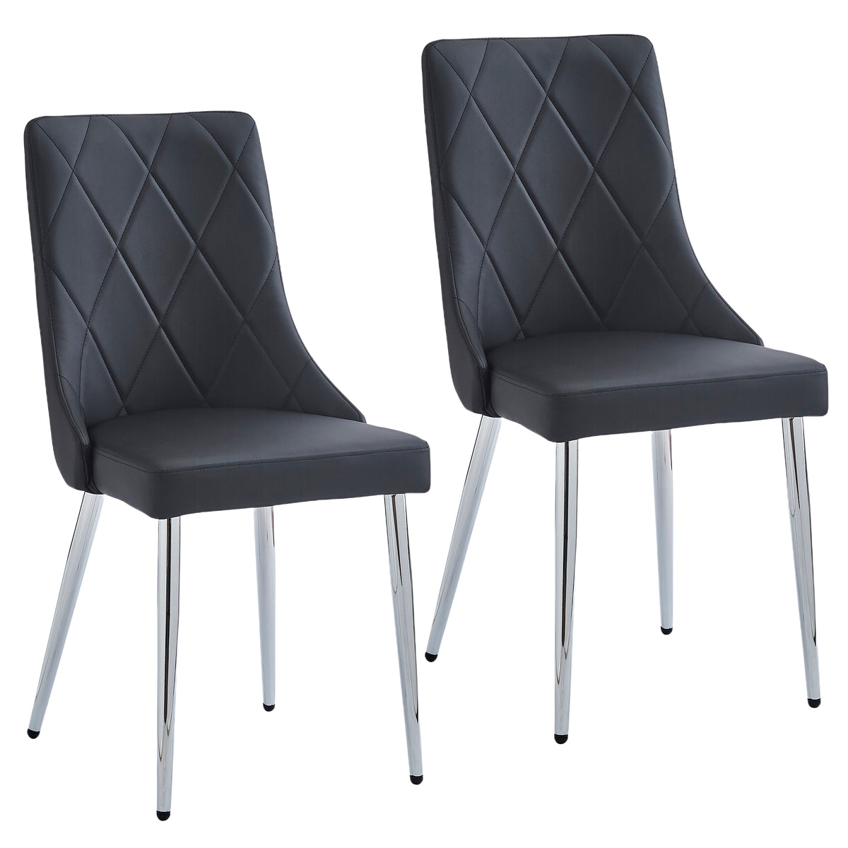 Devo Dining/Lounge Chair (Black and Chrome) (Set of 2)