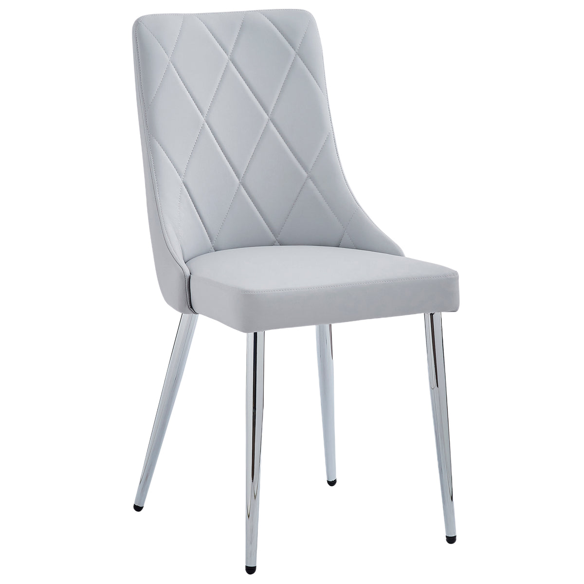 Devo Dining/Lounge Chair (Light Grey and Chrome) (Set of 2)