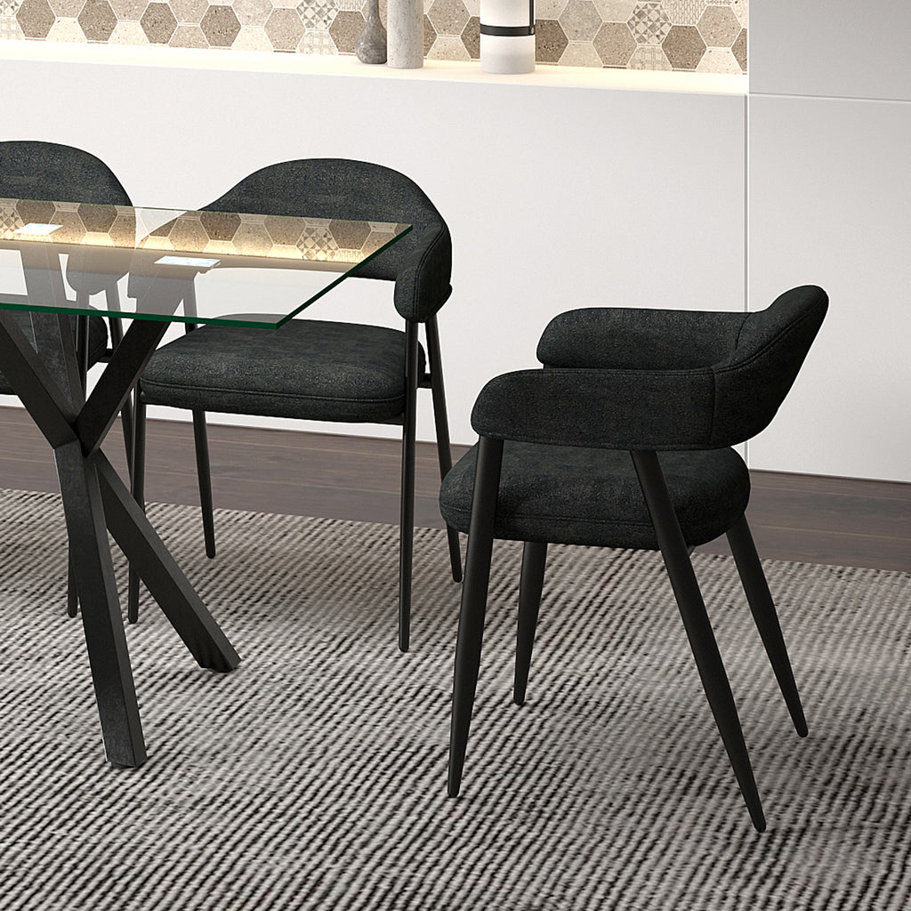 Archer Dining/Lounge Chair (Charcoal and Black) (Set of 2)
