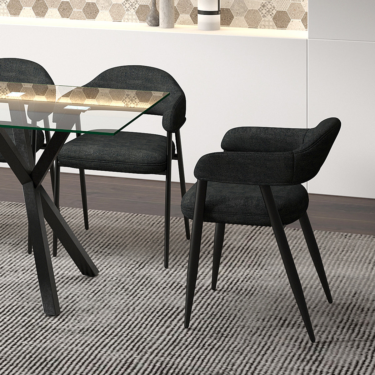 Archer Dining/Lounge Chair (Charcoal and Black) (Set of 2)