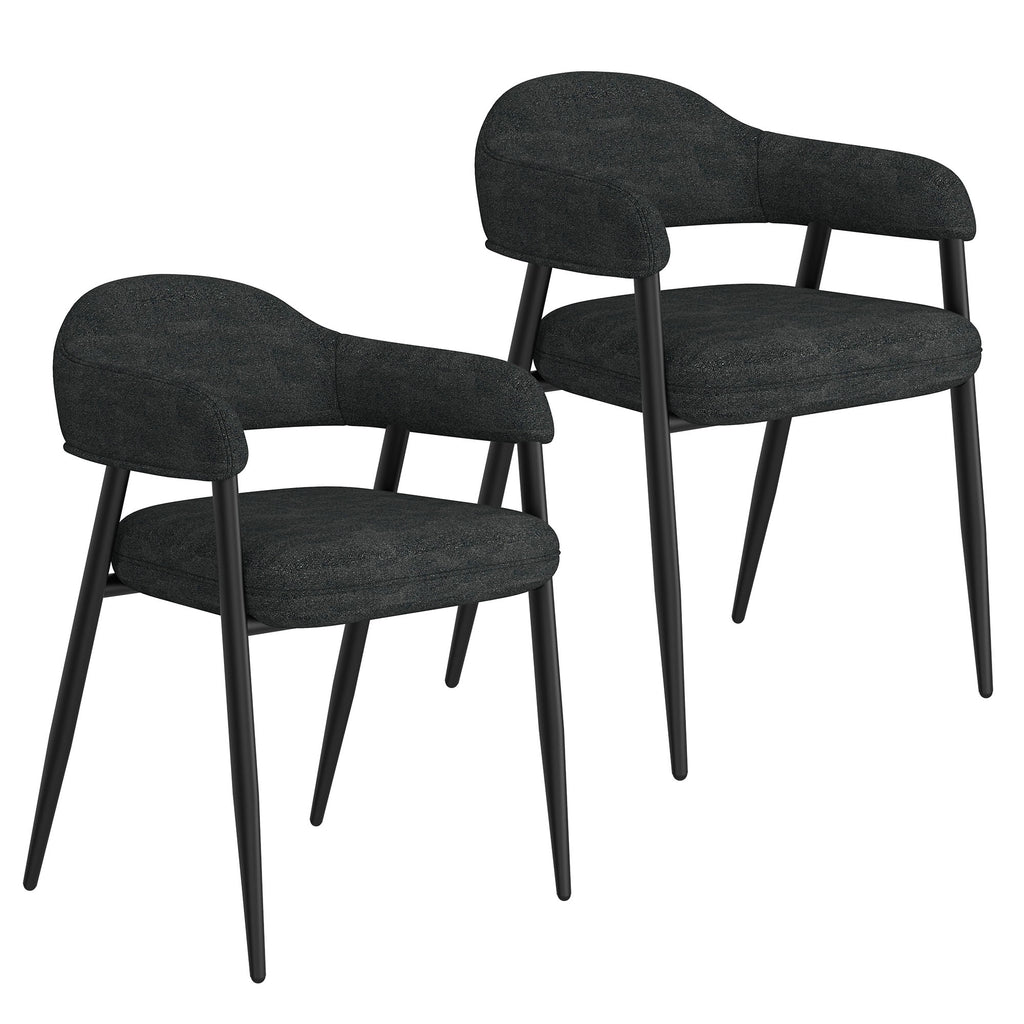 Archer Dining/Lounge Chair (Charcoal and Black) (Set of 2)