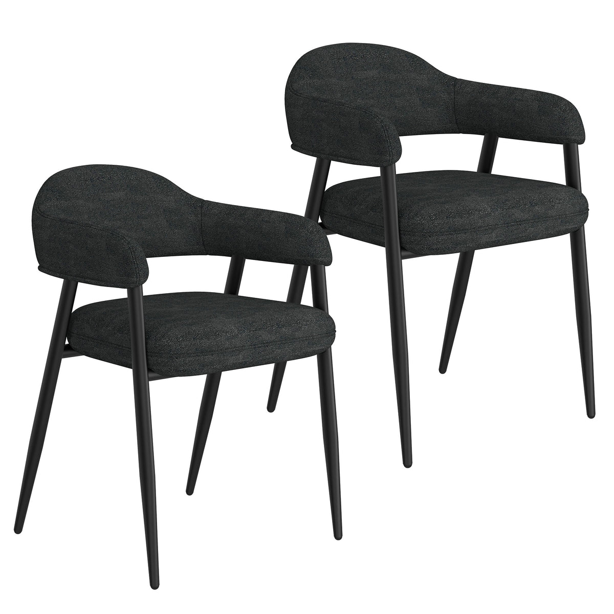 Archer Dining/Lounge Chair (Charcoal and Black) (Set of 2)