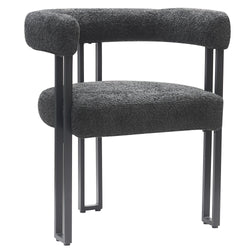 Scarlet Dining/Lounge Chair (Charcoal Fabric and Black) (Set of 2)