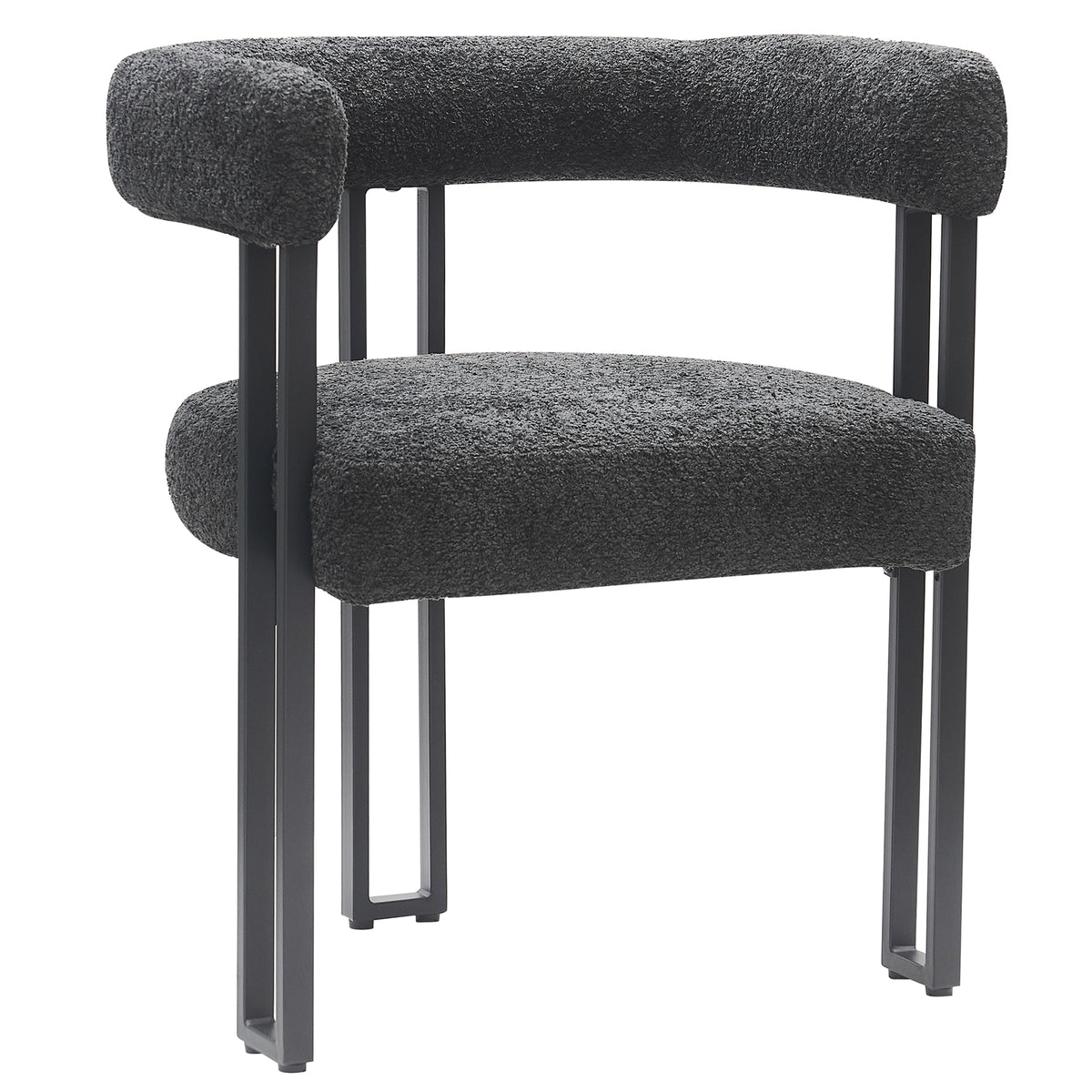 Scarlet Dining/Lounge Chair (Charcoal Fabric and Black) (Set of 2)