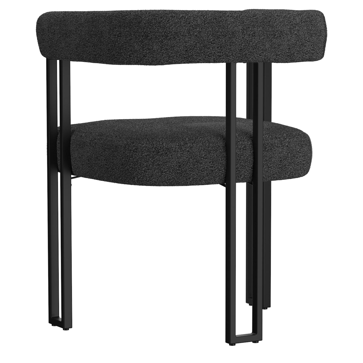 Scarlet Dining/Lounge Chair (Charcoal Fabric and Black) (Set of 2)