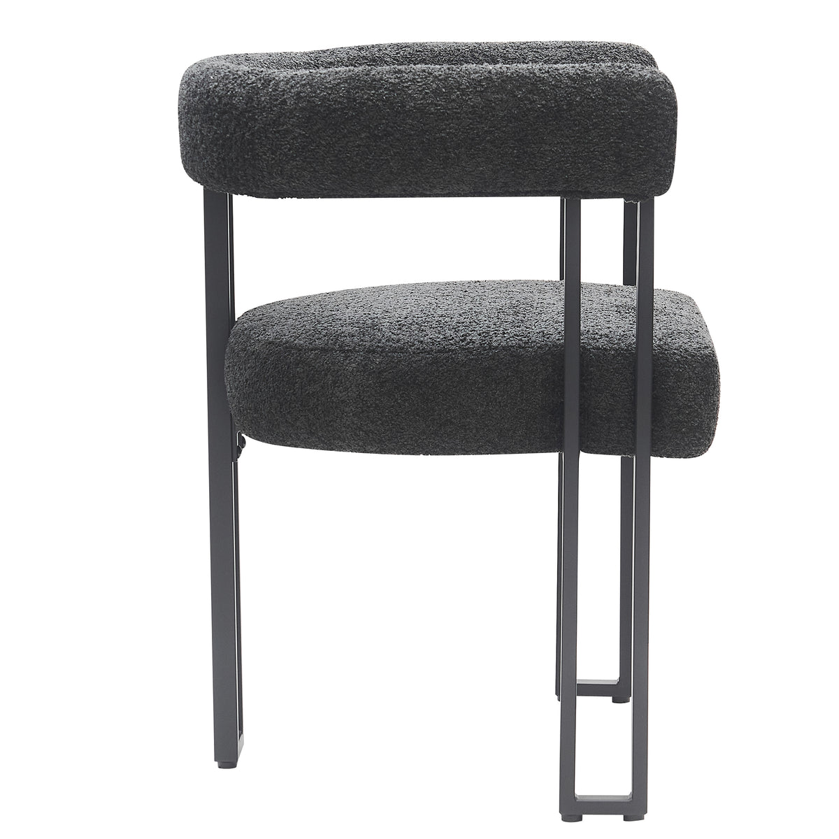 Scarlet Dining/Lounge Chair (Charcoal Fabric and Black) (Set of 2)