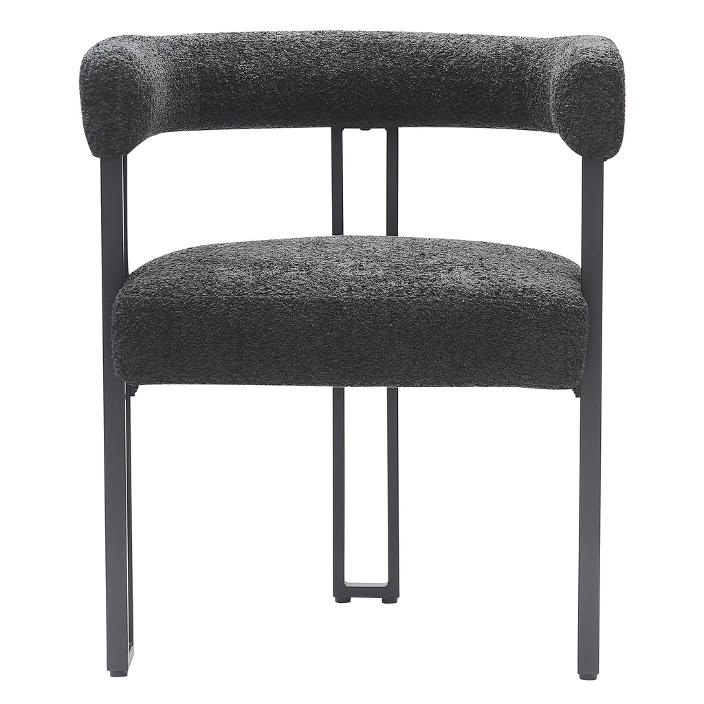 Scarlet Dining/Lounge Chair (Charcoal Fabric and Black) (Set of 2)