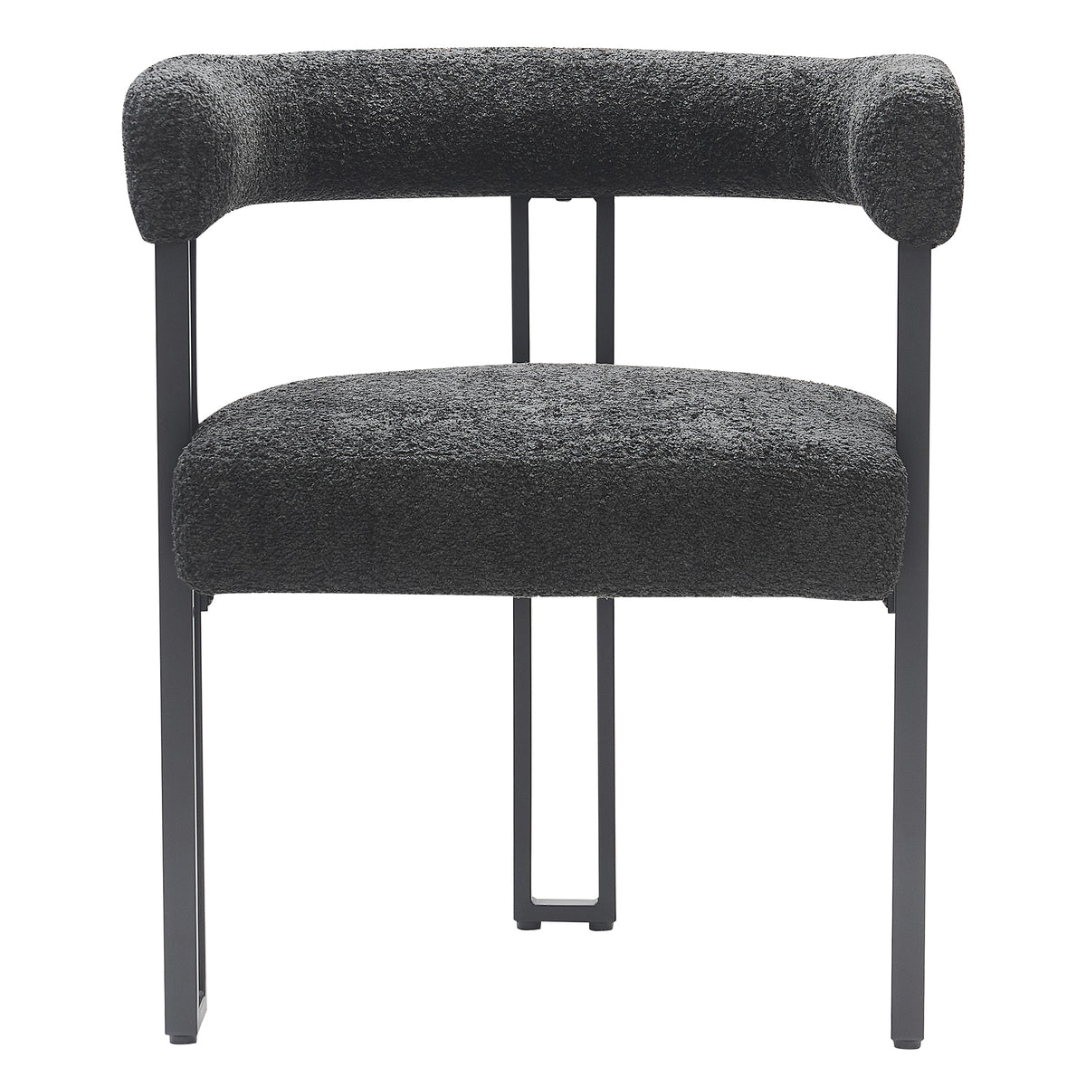 Scarlet Dining/Lounge Chair (Charcoal Fabric and Black) (Set of 2)