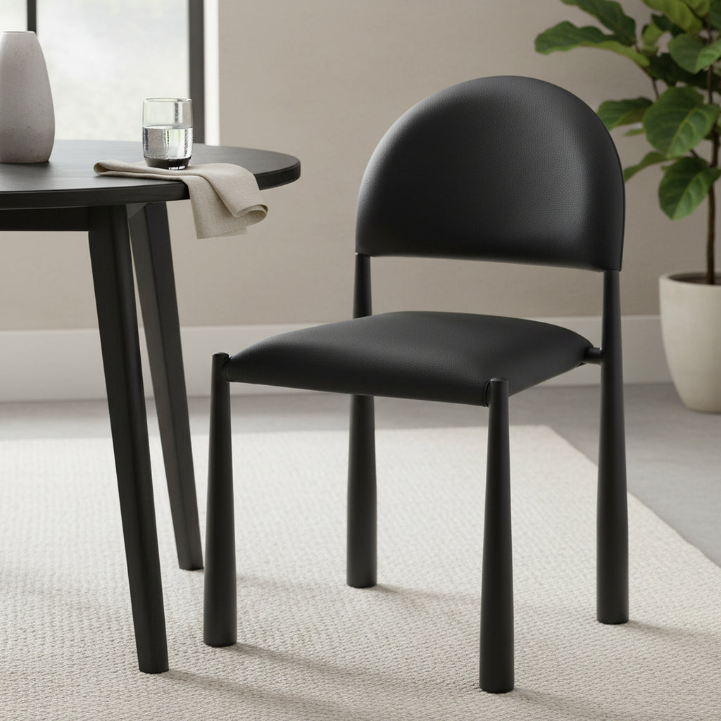 Auggie Dining/Lounge Chair (Black and Black) (Set of 4)