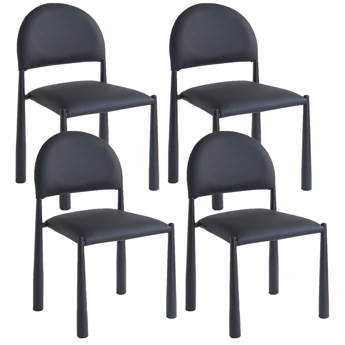 Auggie Dining/Lounge Chair (Black and Black) (Set of 4)