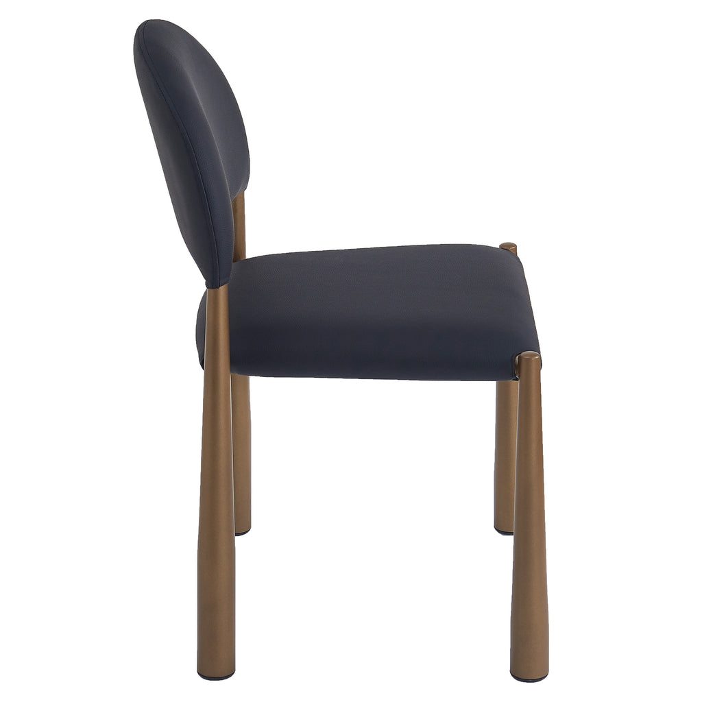 Auggie Dining/Lounge Chair (Black and Aged Gold) (Set of 4)