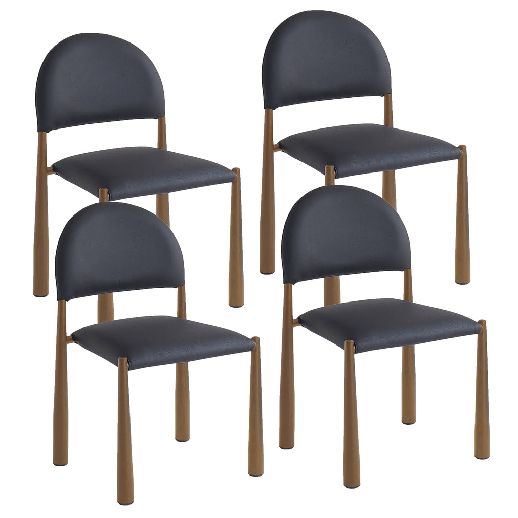 Auggie Dining/Lounge Chair (Black and Aged Gold) (Set of 4)