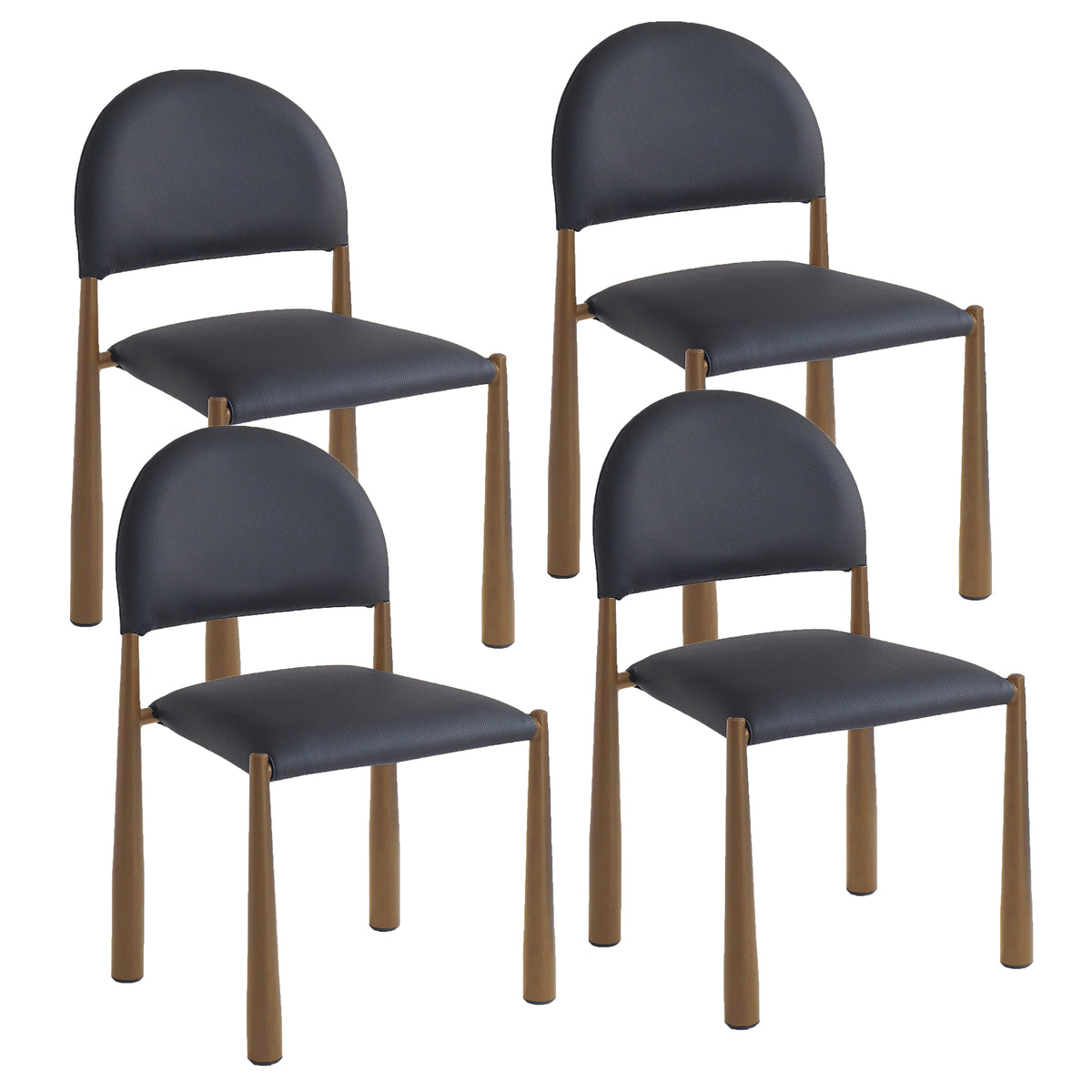 Auggie Dining/Lounge Chair (Black and Aged Gold) (Set of 4)