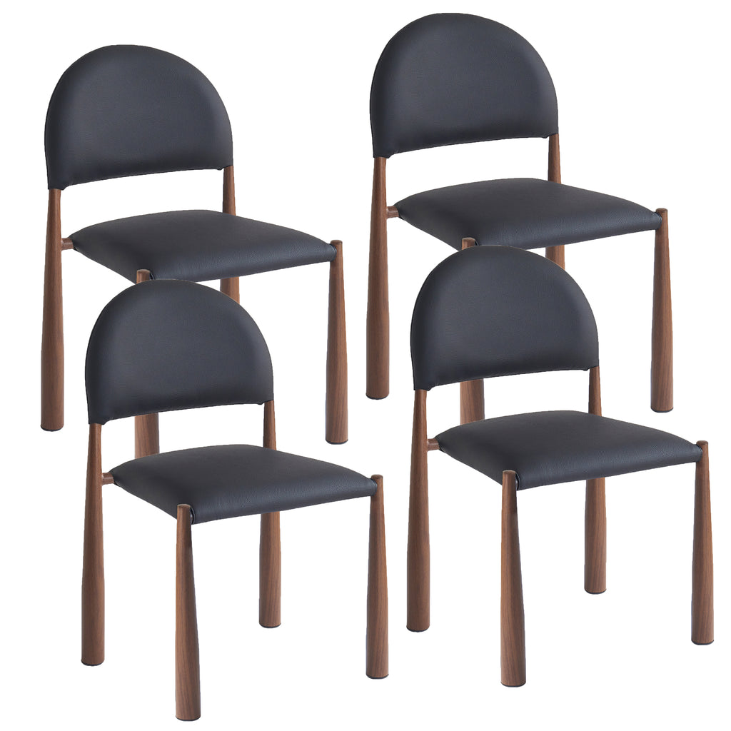 Auggie Dining/Lounge Chair (Black and Walnut) (Set of 4)