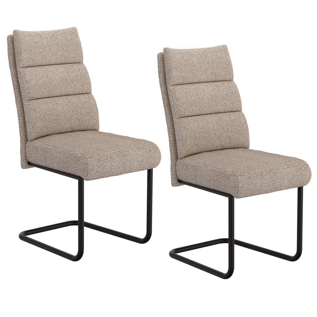 Brodi Dining/Lounge Chair (Beige Fabric and Black) (Set of 2)