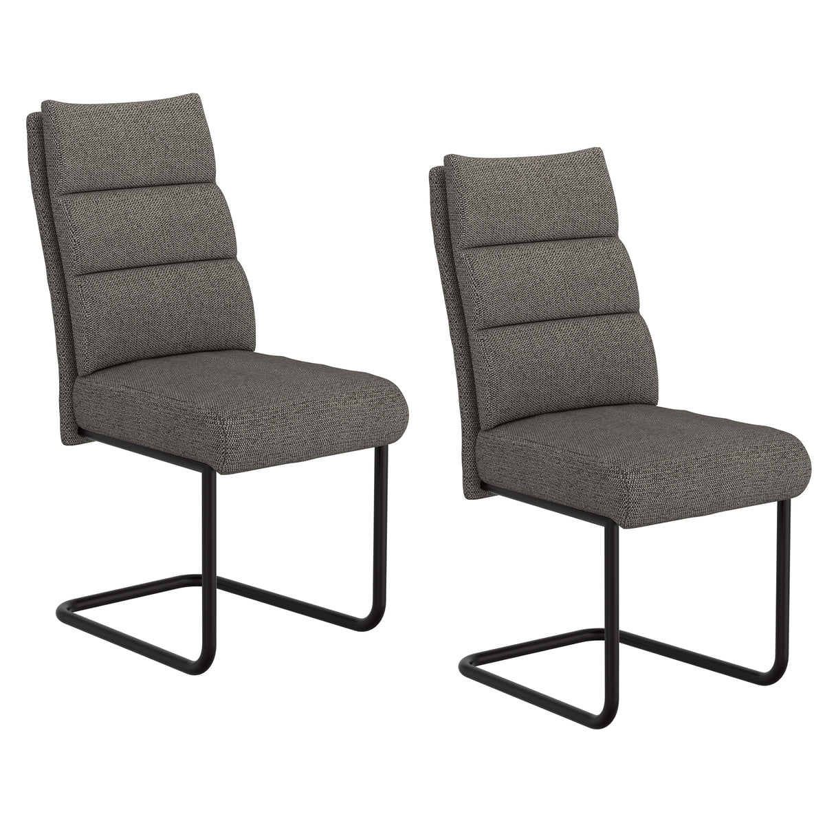 Brodi Dining/Lounge Chair (Charcoal Fabric and Black) (Set of 2)
