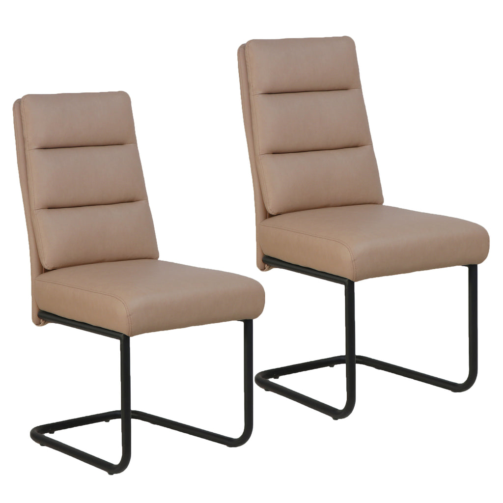 Brodi Dining/Lounge Chair (Mushroom PU and Black) (Set of 2)